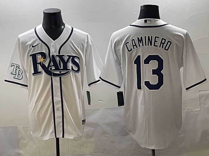 Men 2025 Tampa Bay Rays #13 Caminero White Game Nike MLB Jersey style 5->tampa bay rays->MLB Jersey